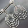 ESTATE LARGE 1.93CT DIAMOND 18KT WHITE GOLD MULTI OVAL CLIP ON HANGING EARRINGS