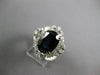 ESTATE LARGE 8.23CT DIAMOND & AAA SAPPHIRE 18KT WHITE GOLD OVAL ENGAGEMENT RING