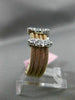 ESTATE WIDE .30CT DIAMOND 14KT WHITE & ROSE GOLD MULTI ROW ETOILE ROPE FUN RING