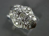 ANTIQUE WIDE .78CT DIAMOND 14KT WHITE GOLD ROUND & MARQUISE FILIGREE RING #565