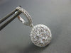 ESTATE LARGE 2.39CT DIAMOND 18KT WHITE GOLD CLUSTER FLOWER HALO HANGING EARRINGS