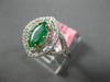 ESTATE .99CT DIAMOND & AAA EMERALD 18K TWO TONE GOLD DOUBLE HALO ENGAGEMENT RING