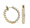 3.14CT DIAMOND 18KT YELLOW GOLD SHARED PRONG LUCIDA HOOP HUGGIE HANGING EARRINGS