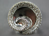 ESTATE WIDE .57CT DIAMOND 14KT WHITE GOLD 3D CLASSIC SWIRL FUN RING