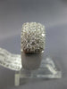 LARGE 2.67CT DIAMOND 14KT WHITE GOLD 3D MULTI ROW PAVE CLASSIC ANNIVERSARY RING