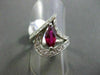 ESTATE LARGE 1.61CT DIAMOND & AAA RUBY PLATINUM MARQUISE & ROUND RING AMAZING!!