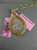 ESTATE LARGE 1.93CT PINK & FANCY YELLOW DIAMOND 18KT ROSE GOLD TEAR DROP PENDANT