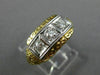 ANTIQUE .45CT DIAMOND 14KT WHITE & YELLOW GOLD 3 STONE FILIGREE LOVE RING #2114