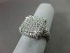 ESTATE LARGE 1.13CT DIAMOND 14KT WHITE GOLD PAVE FILIGREE SQUARE RING BEAUTIFUL!