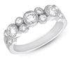 ESTATE .69CT DIAMOND 14K WHITE GOLD 3D 12 STONE BEZEL FILIGREE MILGRAIN FUN RING