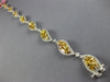 LARGE 7.13CT MULTI COLOR DIAMOND 18KT TWO TONE GOLD MULTI LEAF TENNIS BRACELET