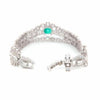 EXTRA LARGE 16.19CT DIAMOND & AAA EMERALD 18K WHITE GOLD 3D CUFF TENNIS BRACELET