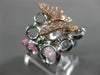 ESTATE LARGE .58CT WHITE & PINK DIAMOND 18KT WHITE & ROSE GOLD 3D BUTTERFLY RING