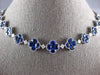 LARGE 22.02CT DIAMOND & AAA SAPPHIRE 18KT WHITE GOLD 4 LEAF CLOVER LOVE NECKLACE