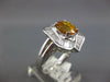 ESTATE 3.71CT DIAMOND & AAA YELLOW SAPPHIRE 18KT WHITE GOLD OVAL BALLERINA RING