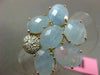 ESTATE LARGE 10.25CT DIAMOND & AAA BLUE QUARTZ 14KT YELLOW GOLD 3D FLOWER RING