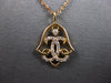 ESTATE .13CT DIAMOND 14KT ROSE GOLD 3D ROUND FILIGREE BELL FUN FLOATING PENDANT