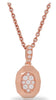 ESTATE .14CT DIAMOND 14KT ROSE GOLD 3D CLASSIC CLUSTER OVAL FUN FLOATING PENDANT