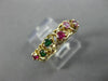ESTATE .26CT AAA MULTI GEM 14K YELLOW GOLD ETOILE CRISS CROSS FLOWER RING #25883