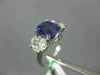 ANTIQUE 5.63CT DIAMOND & AAA SAPPHIRE 14K WHITE GOLD THREE STONE ENGAGEMENT RING