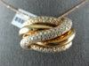 EXTRA LARGE 1.99CT DIAMOND 18KT ROSE GOLD 3D MULTI ROW CRISS CROSS SWIRL PENDANT