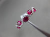 ESTATE 1.03CT DIAMOND & AAA RUBY 14KT WHITE GOLD 5 STONE ETOILE ANNIVERSARY RING