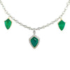 LARGE 13.51CT DIAMOND & AAA EMERALD 18KT 2 TONE GOLD TRAPEZOID & ROUND NECKLACE