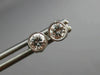 ESTATE .50CT DIAMOND 14K WHITE GOLD CLASSIC SOLITAIRE BEZEL STUD EARRINGS #19008