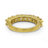 2.99CT FANCY YELLOW DIAMOND 18KT YELLOW GOLD 3D CUSHION CUT 9 STONE WEDDING RING