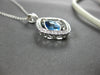 ESTATE 1.55CT DIAMOND & AAA BLUE TOPAZ 14K WHITE GOLD PEAR SHAPE & ROUND PENDANT