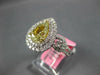 LARGE GIA 2.88CT WHITE & FANCY YELLOW DIAMOND 18K 2 TONE GOLD 3D ENGAGEMENT RING