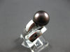 LARGE AAA TAHITIAN PEARL 18KT WHITE GOLD CLASSIC SOLITAIRE CRISS CROSS LOVE RING