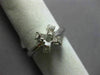 ANTIQUE .16CT DIAMOND 14KT WHITE GOLD 3D FLOWER SEMI MOUNT ENGAGEMENT RING 14766