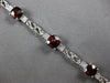 7.67CT DIAMOND & AAA GARNET 14KT WHITE GOLD 3D CUSHION & ROUND TENNIS BRACELET