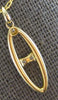 ESTATE .27CT DIAMOND 14KT YELLOW GOLD 3D ROUND CLASSIC OVAL FUN FLOATING PENDANT