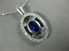 ESTATE 1.37CT DIAMOND & AAA TANZANITE 14K WHITE GOLD 3D OVAL HALO PENDANT #15295