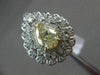 ESTATE LARGE 2.13CT WHITE & FANCY YELLOW DIAMOND 14K 2 TONE GOLD ENGAGEMENT RING