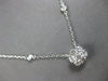 ESTATE .80CT DIAMOND 14KT WHITE GOLD 3D FLOWER BY THE YARD LOVE NECKLACE #27835