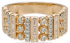 WIDE .60CT DIAMOND 14KT YELLOW GOLD 3D ROUND & BAGUETTE WEDDING ANNIVERSARY RING