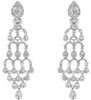 LARGE 2.96CT DIAMOND 18K WHITE GOLD BAGUETTE CLUSTER CHANDELIER HANGING EARRINGS