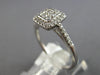 ESTATE .40CT DIAMOND 14KT WHITE GOLD 3D CLUSTER SQUARE HALO FRIENDSHIP LOVE RING