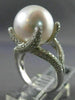 ESTATE LARGE .90CT DIAMOND & AAA SOUTH SEA PEARL 18KT WHITE GOLD ENGAGEMENT RING