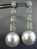 LARGE 1.58CT DIAMOND & AAA SOUTH SEA PEARL 18KT WHITE GOLD 3D HANGING EARRINGS
