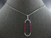 .74CT DIAMOND & AAA RUBY 14K WHITE GOLD 3D BAGUETTE & ROUND FUN FLOATING PENDANT