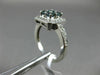 WIDE .88CT WHITE & BLUE DIAMOND 18KT WHITE GOLD 3D SQUARE CLUSTER PROMISE RING