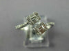 .39CT DIAMOND 18K WHITE GOLD 3D ROUND & BAGUETTE SQUARE CLUSTER CRISS CROSS RING