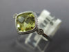 1.21CT DIAMOND & AAA GREEN AMETHYST 14K WHITE GOLD 3D CUSHION & ROUND BEZEL RING