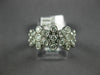 ESTATE WIDE .76CT DIAMOND 14K WHITE GOLD MULTI ROW FLOWER BEZEL ANNIVERSARY RING