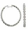 EXTRA LARGE 2.02CT DIAMOND 18KT WHITE GOLD 3D MULTI FLOWER HOOP HANGING EARRINGS