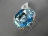 ESTATE EXTRA LARGE 12.10CT DIAMOND & AAA BLUE TOPAZ 18KT WHITE GOLD 3D FUN RING